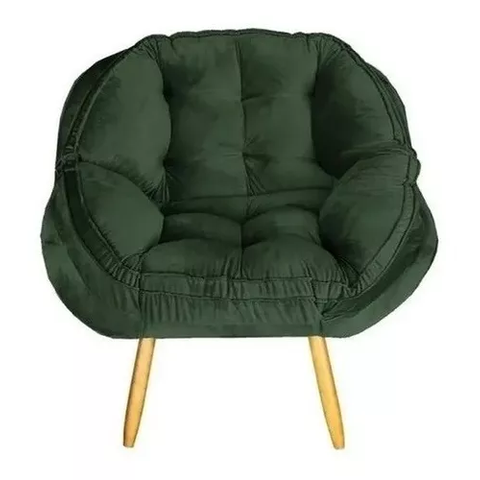 Poltrona decorativa California Verde veludo para sala,salão,escritorio Dalaqua-Decor