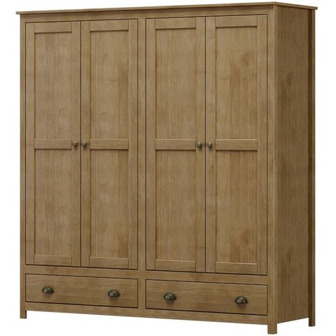 Guarda Roupa 4p 2g Madeira Maciça 176 Cm 9105 Freijo Milani Store
