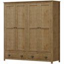 Ver imagem 1 de Guarda Roupa 4p 2g Madeira Maciça 176 Cm 9105 Freijo Milani Store
