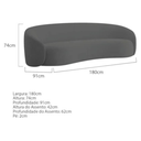 Ver imagem 6 de Kit Sofá 3 Lugares 180cm e Poltrona Orgânico Luxo Recepção Sala de Estar e Tv Amore Linho Cinza Escu