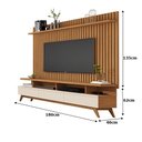 Ver imagem 3 de Rack Vivare 1.8 Wood com Painel Classic Ripado para Tv até 72 Polegadas Nature/off White - Giga Móve