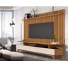 Rack Vivare 1.8 Wood com Painel Classic Ripado para Tv até 72 Polegadas Nature/off White - Giga Móve - 1