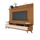 Ver imagem 2 de Rack Vivare 1.8 Wood com Painel Classic Ripado para Tv até 72 Polegadas Nature/off White - Giga Móve