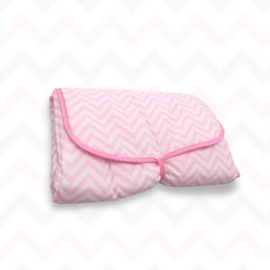 Trocador de Fraldas Portátil Impermeável Cor:chevron Rosa Bebê