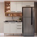Ver imagem 2 de Armario de Cozinha Compacta 4 Peças com Nicho Decorativo 200cm Isabelle Delmarco