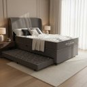 Ver imagem 2 de Cama Box Baú com Colchão de Espuma D33 Ortobom Airtech 100 + Auxiliar Unique Solteiro 88cm