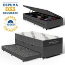 Ver imagem 3 de Cama Box Baú com Colchão de Espuma D33 Ortobom Airtech 100 + Auxiliar Unique Solteiro 88cm