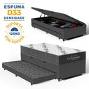 Ver imagem 2 de Cama Box Baú com Colchão de Espuma D33 Ortobom Airtech 100 + Auxiliar Unique Solteiro 88cm