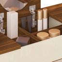 Ver imagem 3 de Mesa Escrivaninha Klein com Espelho/ Nicho Organizador Freijó/ Off White - Bela Móveis