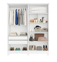 Ver imagem 2 de Guarda Roupa Solteiro 4 Portas com Pés em MDF Nina Bianchi Branco