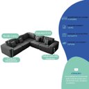 Ver imagem 4 de Kit Sofá Modular 5 Lugares Moderno Curvo Orgânico Adapt Linho