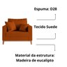 Kit 02 Poltrona Decorativa Beny Pés Base em Madeira Suede Cor:terracota - 5