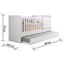 Ver imagem 4 de Quarto Infantil 6 Portas Americano com Berço Multifuncional Cleo Ambiente Branco Fosco e Colchão Gaz