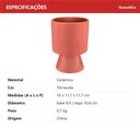Ver imagem 6 de Cachepô de Cerâmica Terracota 16x12x12cm Vaso Plantas Jardim Sala Suculenta