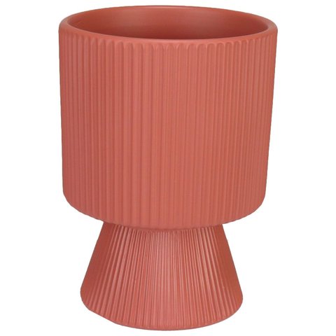 Cachepô de Cerâmica Terracota 16x12x12cm Vaso Plantas Jardim Sala Suculenta