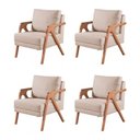 Ver imagem 1 de Kit 4 Poltronas Mona Linho Bege - Kimi Design