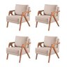 Kit 4 Poltronas Mona Linho Bege - Kimi Design - 1