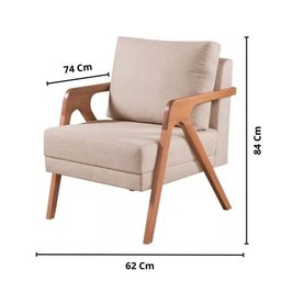 Kit 4 Poltronas Mona Linho Bege - Kimi Design - 4