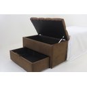 Ver imagem 2 de Puff Baú Gaveta (sapateiro Infantil) 90x50x45cm na Cor Marrom Tecido Veludo Liso