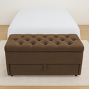 Ver imagem 1 de Puff Baú Gaveta (sapateiro Infantil) 90x50x45cm na Cor Marrom Tecido Veludo Liso