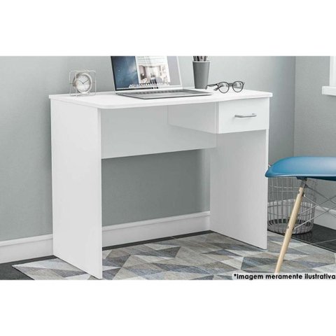 Mesa Computador Casal Arapei C/ 1 Gaveta Branco - Politorno