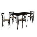 Ver imagem 5 de Jogo de Mesa Elen Retangular Tampo de Madeira 140x80cm Preto com 4 Cadeiras Katrina Pretoo Be