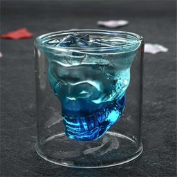 Copo de Vidro Duplo Formato Caveira 150ml - 2 Unidades - 5