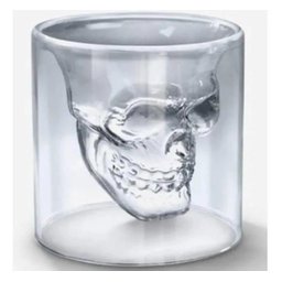 Copo de Vidro Duplo Formato Caveira 150ml - 2 Unidades - 7