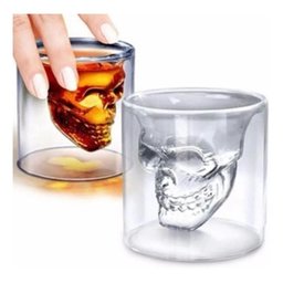Copo de Vidro Duplo Formato Caveira 150ml - 2 Unidades - 2