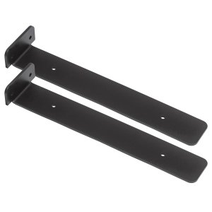 Mão Francesa Cantoneira Preta Invisível 25cm 2 Unidades - Preto Fosco