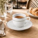 Ver imagem 6 de Conjunto 2 Peças Xícara e Pires 90ml Café Porcelana Majesty Silver Branco Prateado Mesa Posta