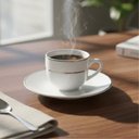 Ver imagem 5 de Conjunto 2 Peças Xícara e Pires 90ml Café Porcelana Majesty Silver Branco Prateado Mesa Posta
