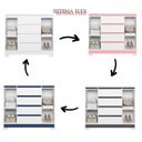 Ver imagem 6 de Guarda Roupa Casal Doble 8 Portas de Bater com Espelho e Cômoda Sapateira 4 Gavetas MDP Branco Flex