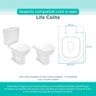Tampa Vaso Sanitário Madeira Laqueada Life Branco para Bacia Celite - 3