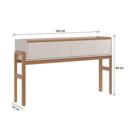 Aparador Elegance com 2 Gavetas Off White/jequitiba - Lukaliam - 1 Aparador Elegance com 2 Gavetas Off White/jequitiba - Lukaliam - 1