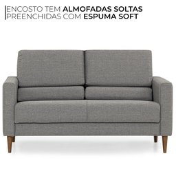 Sofá Herval Spirit, 2 Lugares, Linho Grafite, Desmontável - 3