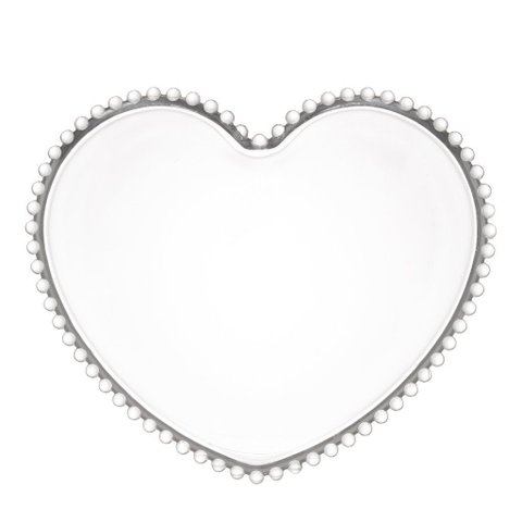 Conjunto com 4 Pratos em Cristal Coração Pearl Wolff