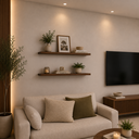 Ver imagem 4 de Kit de 2 Prateleiras Marrom 70cm Quarto Sala Cozinha Parede