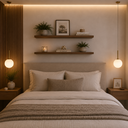 Ver imagem 3 de Kit de 2 Prateleiras Marrom 70cm Quarto Sala Cozinha Parede