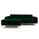 Ver imagem 1 de Sofá com Chaise Cocie 3 Lugares Lado Esquerdo Fixo 230cm Verde Veludo Sal Movelaria