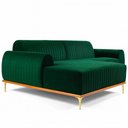 Ver imagem 3 de Sofá com Chaise Cocie 3 Lugares Lado Esquerdo Fixo 230cm Verde Veludo Sal Movelaria