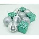 Ver imagem 2 de Kit 22 Peças Tubo Natalino Enfeite Árvore Natal Verde 5cm