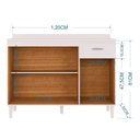 Ver imagem 2 de Balcão de Cozinha sem Tampo 3 Portas 1 Gaveta 120cm - Poquema Cor Branco