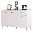 Ver imagem 5 de Balcão de Cozinha sem Tampo 3 Portas 1 Gaveta 120cm - Poquema Cor Branco
