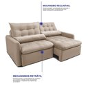 Ver imagem 6 de Sofá sem Caixa Retrátil 1,80m Softgel Celeste Velusoft Bege Cama Inbox