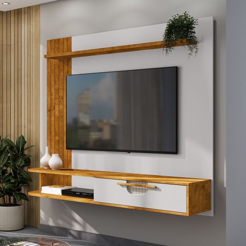 Painel Suspenso para Tv até 65 Polegadas Zeus Naturalle Off White