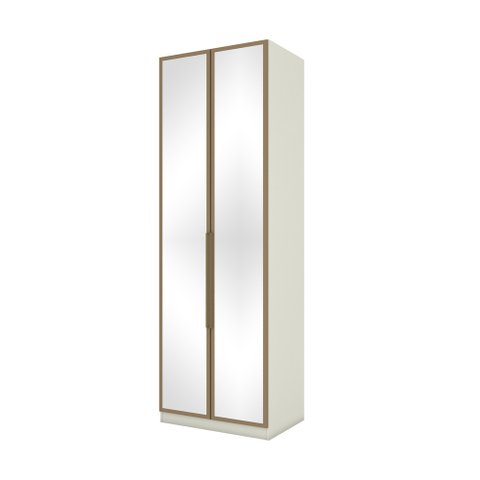 Guarda Roupa Modulado Seletto 2 Portas Areia/jequitibá com Espelho - Móveis Henn
