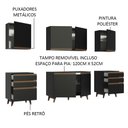 Ver imagem 5 de Armário de Cozinha Completa 240cm Preto/Rustic Reims Madesa 02