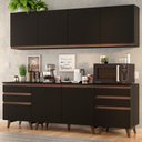 Ver imagem 1 de Armário de Cozinha Completa 240cm Preto/Rustic Reims Madesa 02