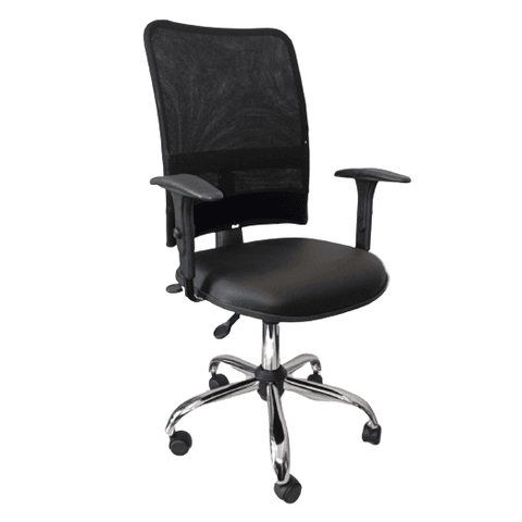 Cadeira Escritório Tela New Base Nr17 Back System Cromada